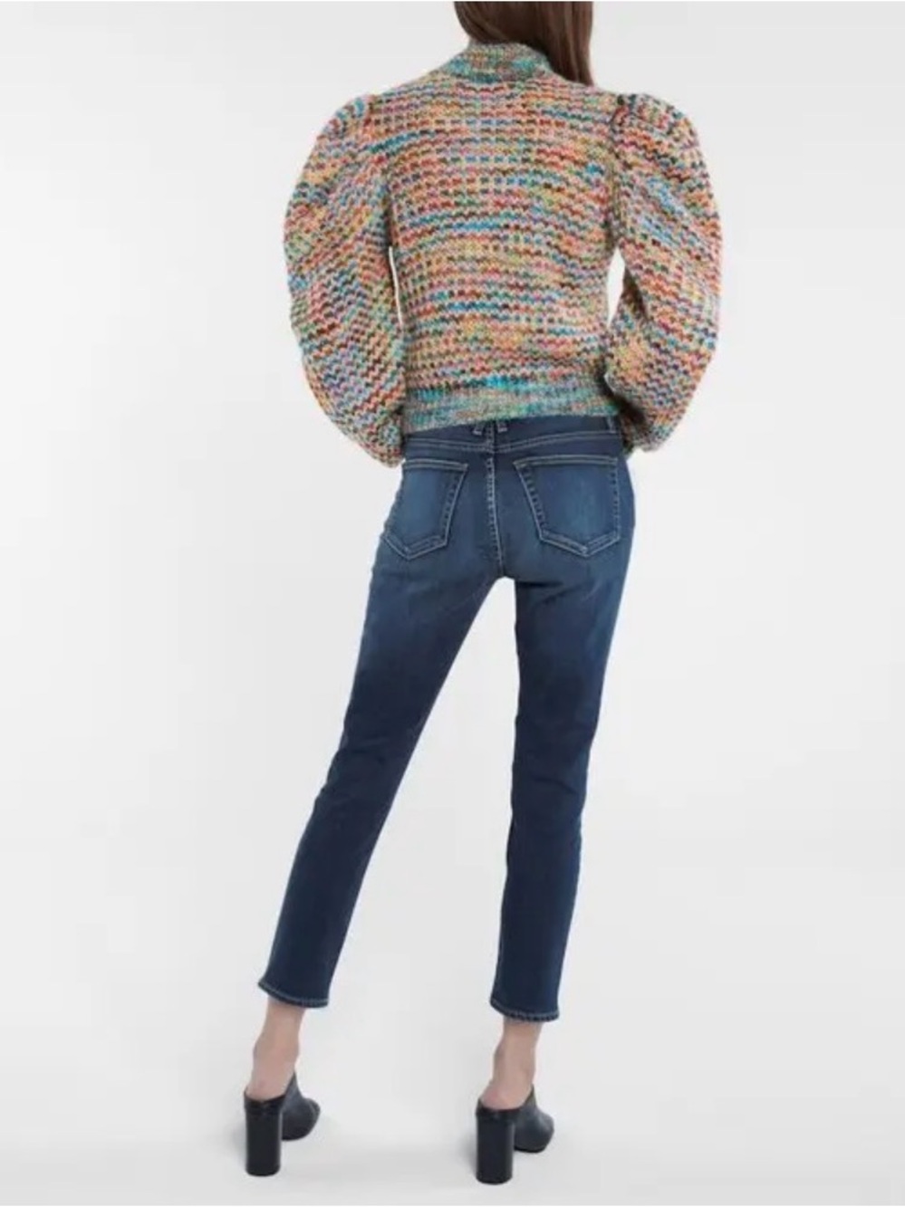 Ulla Johnson Fiora Rainbow Puff Sleeve Mohair Wool Cardigan Sweater M - Picture 10 of 16